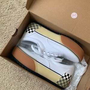 Vans Era Stacked White Checkerboard Shoes